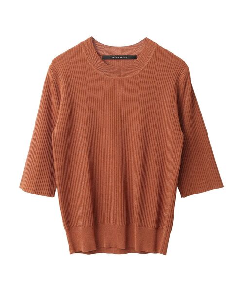 YECCA VECCA（イェッカヴェッカ）の「ラメ7分袖リブニット（ニット/セーター・レディース・ブラック/テラコッタ/ベージュ・FREE）」の18枚目の写真