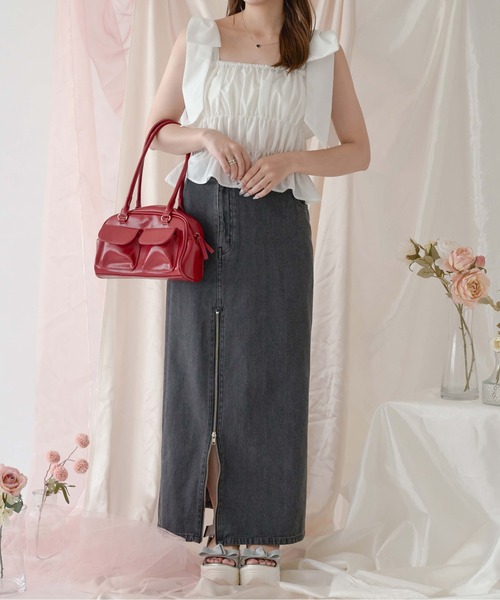 Ambre Neige(アンブルネージュ)の「big ribbon bustier / ビッグリボンビスチェ(キャミソール・レディース・ベビーピンク/オフホワイト・FREE)」の6枚目の写真
