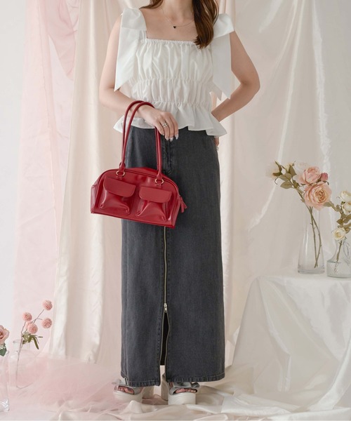 Ambre Neige(アンブルネージュ)の「big ribbon bustier / ビッグリボンビスチェ(キャミソール・レディース・ベビーピンク/オフホワイト・FREE)」の8枚目の写真