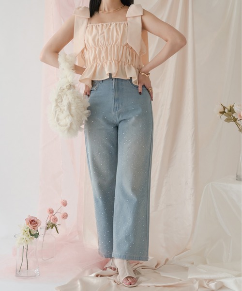 Ambre Neige(アンブルネージュ)の「big ribbon bustier / ビッグリボンビスチェ(キャミソール・レディース・ベビーピンク/オフホワイト・FREE)」の12枚目の写真