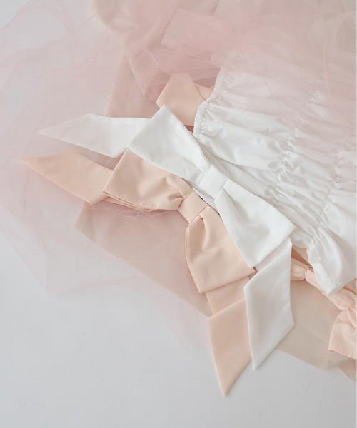 Ambre Neige(アンブルネージュ)の「big ribbon bustier / ビッグリボンビスチェ(キャミソール・レディース・ベビーピンク/オフホワイト・FREE)」の14枚目の写真
