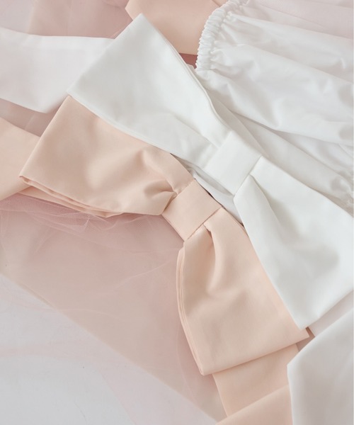 Ambre Neige(アンブルネージュ)の「big ribbon bustier / ビッグリボンビスチェ(キャミソール・レディース・ベビーピンク/オフホワイト・FREE)」の15枚目の写真