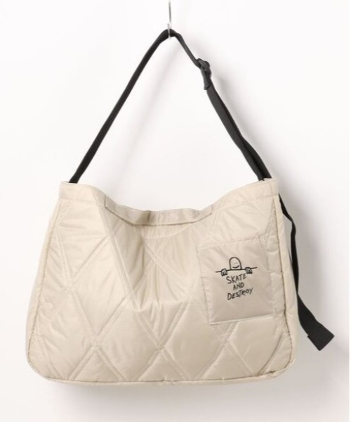 THRASHER(スラッシャー)の「THRASHER スラッシャー  QUILTING Shoulder Bag/キルティングデザインショルダーバッグ(ST)(ショルダーバッグ・メンズ・ベージュ系/カーキ系/ブラック系・FREE)」の1枚目の写真