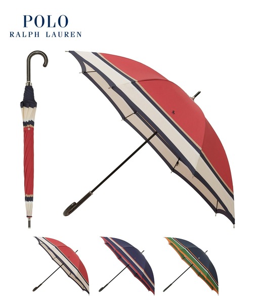 POLO RALPH LAUREN(ポロ ラルフ ローレン)の「長傘 雨傘 "マルチボーダー"(長傘・レディース・ネイビー/ダークブルー/レッド・FREE)」の4枚目の写真