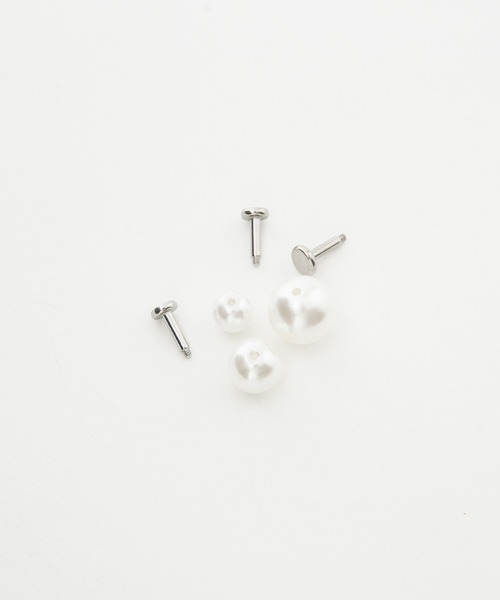 Os accessory(オズアクセサリー)の「【金属アレルギー対応】 【Os】オズ 6ミリパール 14G ボディピアス/サージカルステンレス(ピアス(片耳用)・レディース・ホワイト・FREE)」の6枚目の写真