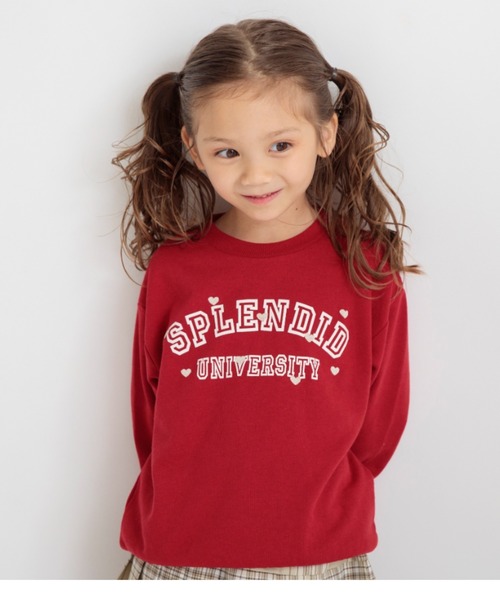 BRANSHES(ブランシェス)の「ハート刺繍&ロゴプリントトレーナー(スウェット・キッズ・ブラック/ピンク/レッド/アイボリー・100/150/140/130/80/120/110/90)」の2枚目の写真