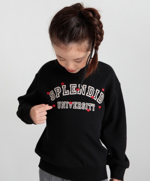 BRANSHES(ブランシェス)の「ハート刺繍&ロゴプリントトレーナー(スウェット・キッズ・ブラック/ピンク/レッド/アイボリー・100/150/140/130/80/120/110/90)」の4枚目の写真