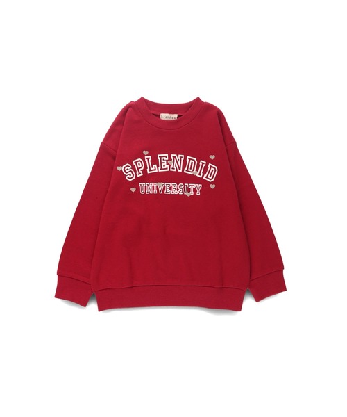 ハート刺繍＆ロゴプリントトレーナー（スウェット）｜branshes