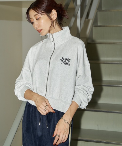 Auntie Rosa Holiday（アンティローザホリデー）の「ハイネックダブルジップスウェットブルゾン（ブルゾン・レディース・ナチュラル/ネイビー・FREE）」の10枚目の写真