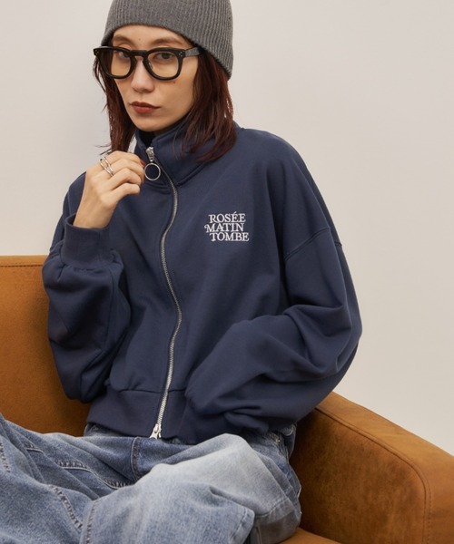 Auntie Rosa Holiday（アンティローザホリデー）の「ハイネックダブルジップスウェットブルゾン（ブルゾン・レディース・ナチュラル/ネイビー・FREE）」の4枚目の写真