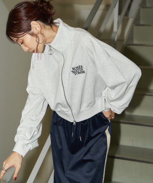 Auntie Rosa Holiday（アンティローザホリデー）の「ハイネックダブルジップスウェットブルゾン（ブルゾン・レディース・ナチュラル/ネイビー・FREE）」の18枚目の写真