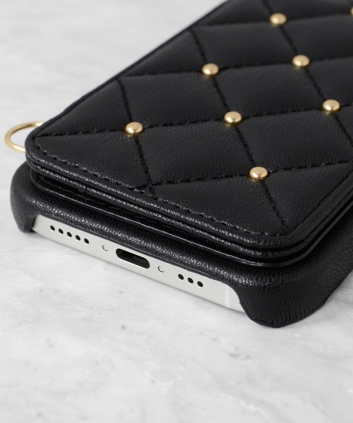 CECIL McBEE（セシルマクビー）の「iPhone17 iPhone17Pro iPhone17e iPhoneAir iPhone16/16e/16Pro/15/14/13 セシルマクビー [キルティング背面ケース]（スマホケース/カバー・レディース・グレー/モカ/ベージュ/スモークピンク/ブラック・iPhone 16 Pro/iPhone 16/iPhone 13/14/iPhone 15/iPhone 16e/iPhone Air/iPhone 17 Pro/iPhone 17）」の14枚目の写真