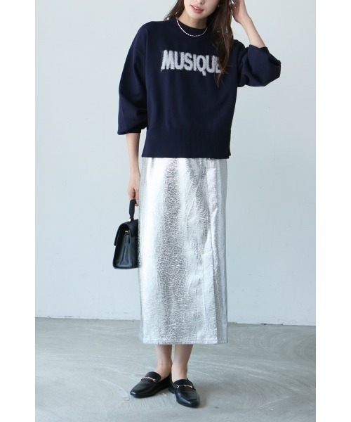 M.deux（エムドゥ）の「●ラメシャギーロゴニット●（ニット/セーター・レディース・ピンク/グレー/ネイビー・MEDIUM）」の9枚目の写真