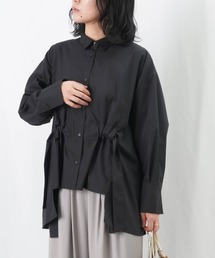 LC/LLL バックロングリボンシャツ / ウエストギャザーシャツブラウス