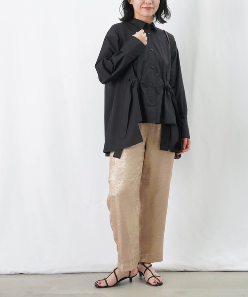 LUCA/LADY LUCK LUCA(ルカ/レディラックルカ)の「LC/LLL バックロングリボンシャツ / ウエストギャザーシャツブラウス(シャツ/ブラウス・レディース・オフホワイト/ブラック/サックスブルー・FREE)」の8枚目の写真