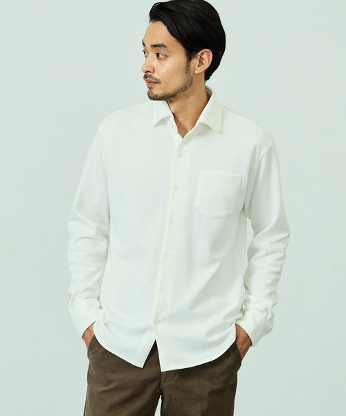 EDWIN（エドウィン）の「デニスラ ドレスシャツ 長袖 ストレッチ ビジネス（シャツ/ブラウス・メンズ・ピンク/ホワイト/ブルー/ネイビー・MEDIUM/LARGE/X-LARGE/SMALL）」の5枚目の写真