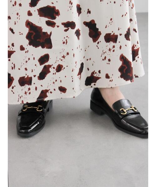 Te chichi（テチチ）の「アニマルプリント/レザーロングスカート（スカート・レディース・ブラック/ベージュ/チャコールグレー・F）」の7枚目の写真