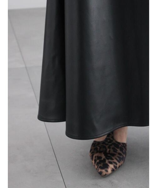 Te chichi（テチチ）の「アニマルプリント/レザーロングスカート（スカート・レディース・ブラック/ベージュ/チャコールグレー・F）」の14枚目の写真