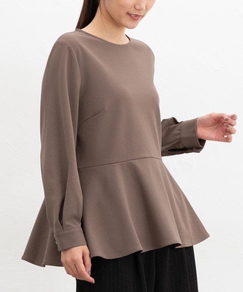 Honeys(ハニーズ)の「ペプラムトップス(Tシャツ/カットソー・レディース・ネイビー/モカ/ブラック/ブルーグリーン・S/M/L/LL/3L)」の2枚目の写真