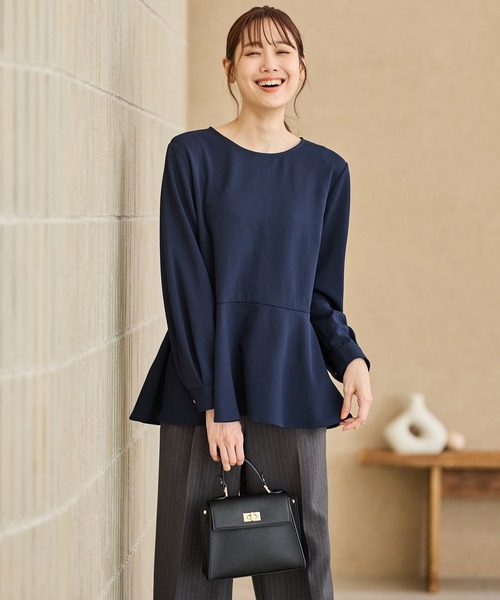 Honeys(ハニーズ)の「ペプラムトップス(Tシャツ/カットソー・レディース・ネイビー/モカ/ブラック/ブルーグリーン・S/M/L/LL/3L)」の10枚目の写真