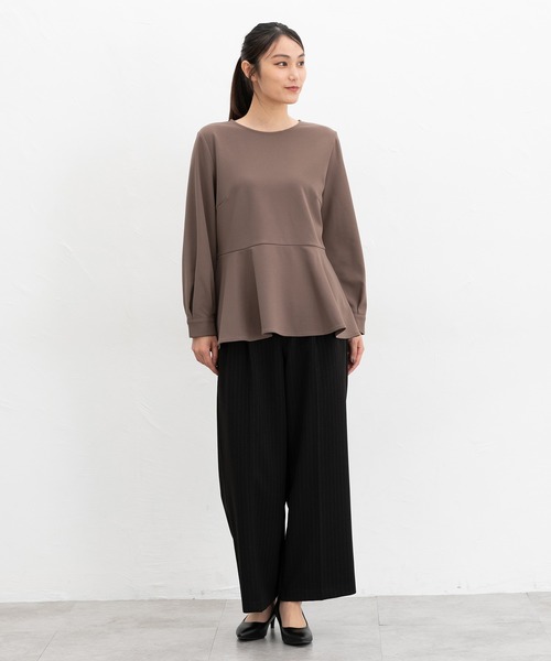 Honeys(ハニーズ)の「ペプラムトップス(Tシャツ/カットソー・レディース・ネイビー/モカ/ブラック/ブルーグリーン・S/M/L/LL/3L)」の17枚目の写真