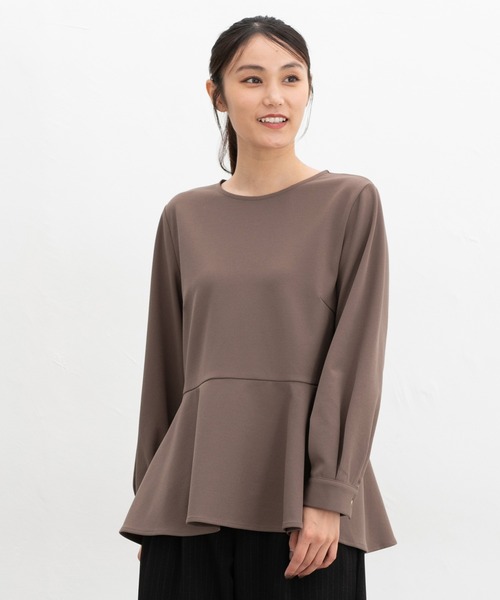 Honeys(ハニーズ)の「ペプラムトップス(Tシャツ/カットソー・レディース・ネイビー/モカ/ブラック/ブルーグリーン・S/M/L/LL/3L)」の18枚目の写真
