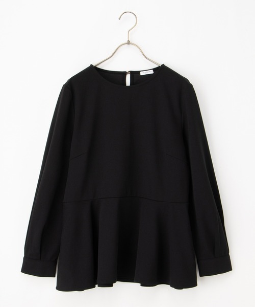 Honeys(ハニーズ)の「ペプラムトップス(Tシャツ/カットソー・レディース・ネイビー/モカ/ブラック/ブルーグリーン・S/M/L/LL/3L)」の19枚目の写真