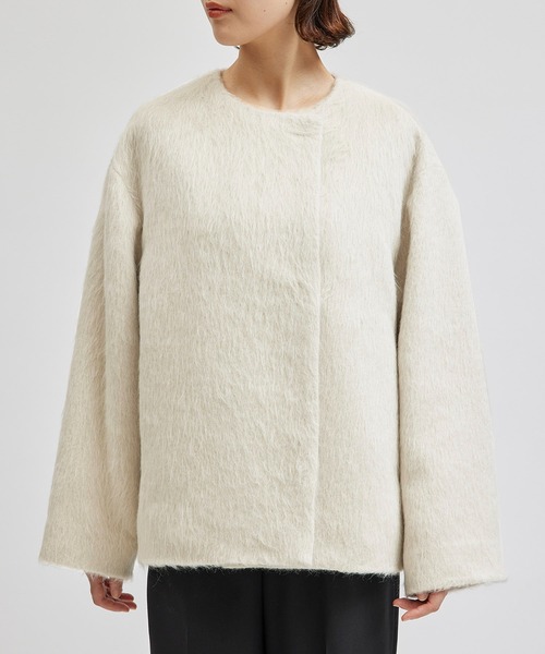 ROPE'（ロペ）の「スーリーアルパカシャギーハーフコート（その他アウター・レディース・ベージュ・FREE）」の7枚目の写真