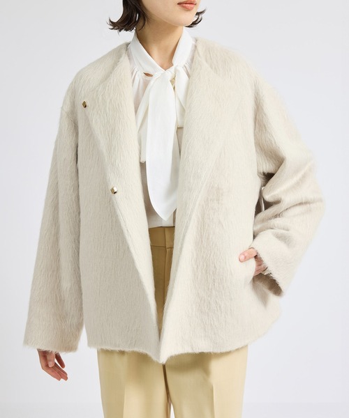 ROPE'（ロペ）の「スーリーアルパカシャギーハーフコート（その他アウター・レディース・ベージュ・FREE）」の11枚目の写真