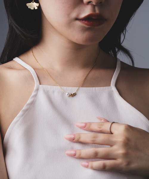 Os accessory（オズアクセサリー）の「【金属アレルギー対応】Os　-オズ-　パール×メタルビーズ　ネックレス（ネックレス・レディース・ゴールド/シルバー・FREE）」の6枚目の写真