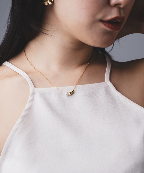 Os accessory（オズアクセサリー）の「【金属アレルギー対応】Os　-オズ-　パール×メタルビーズ　ネックレス（ネックレス・レディース・ゴールド/シルバー・FREE）」の7枚目の写真