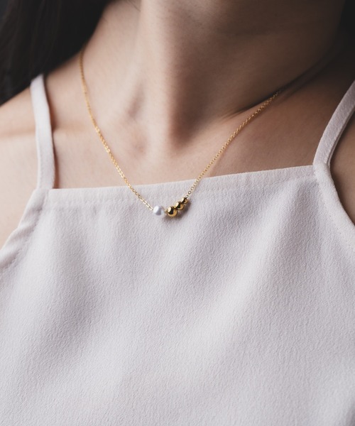 Os accessory（オズアクセサリー）の「【金属アレルギー対応】Os　-オズ-　パール×メタルビーズ　ネックレス（ネックレス・レディース・ゴールド/シルバー・FREE）」の11枚目の写真