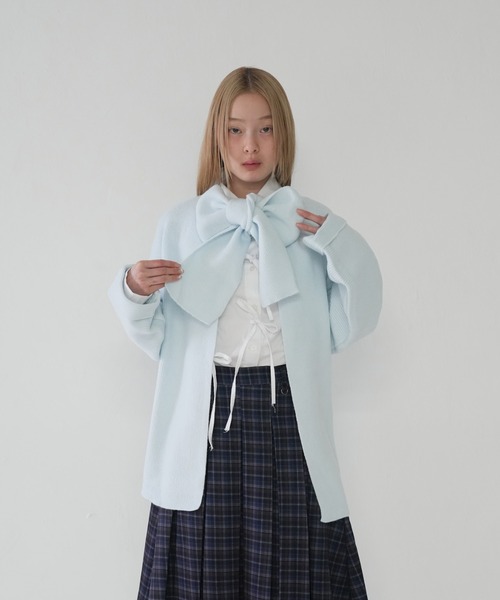 Uenui(ウニュイ)の「オーバーラップ ショールニット アレンジ(ニット/セーター・レディース・ライトブルー/ベージュ・FREE)」の20枚目の写真