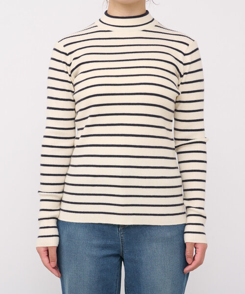 【セール】《MIKI's企画》ハイネック袖ボタンリブニット(ニット/セーター)|un dix cors(アンディコール) 【セール】《MIKI's企画》ハイネック袖ボタンリブニット(ニット/セーター)|un dix cors(アンディコール)