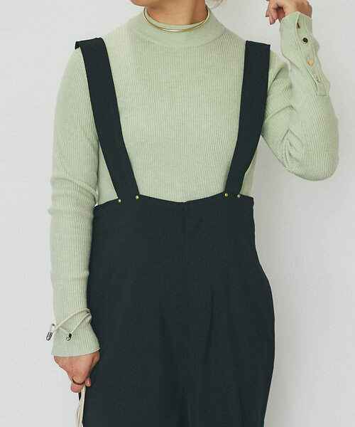 【セール】《MIKI's企画》ハイネック袖ボタンリブニット(ニット/セーター)|un dix cors(アンディコール) 【セール】《MIKI's企画》ハイネック袖ボタンリブニット(ニット/セーター)|un dix cors(アンディコール)