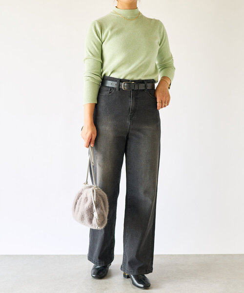 【セール】《MIKI's企画》ハイネック袖ボタンリブニット(ニット/セーター)|un dix cors(アンディコール) 【セール】《MIKI's企画》ハイネック袖ボタンリブニット(ニット/セーター)|un dix cors(アンディコール)