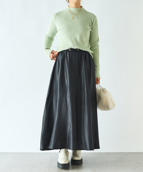 【セール】《MIKI's企画》ハイネック袖ボタンリブニット(ニット/セーター)|un dix cors(アンディコール) 【セール】《MIKI's企画》ハイネック袖ボタンリブニット(ニット/セーター)|un dix cors(アンディコール)