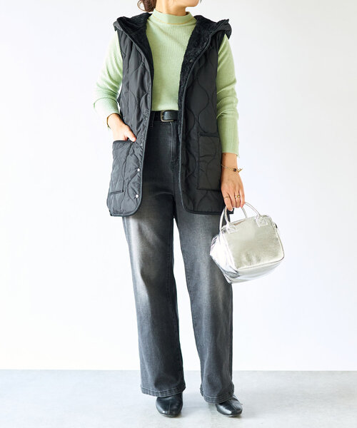 【セール】《MIKI's企画》ハイネック袖ボタンリブニット(ニット/セーター)|un dix cors(アンディコール) 【セール】《MIKI's企画》ハイネック袖ボタンリブニット(ニット/セーター)|un dix cors(アンディコール)