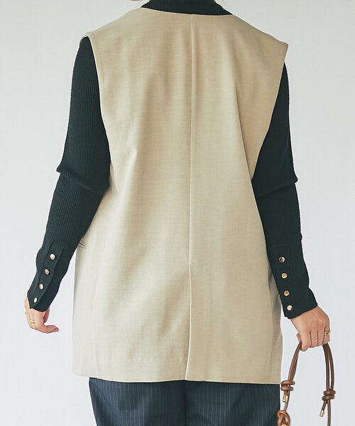 【セール】《MIKI's企画》ハイネック袖ボタンリブニット(ニット/セーター)|un dix cors(アンディコール) 【セール】《MIKI's企画》ハイネック袖ボタンリブニット(ニット/セーター)|un dix cors(アンディコール)