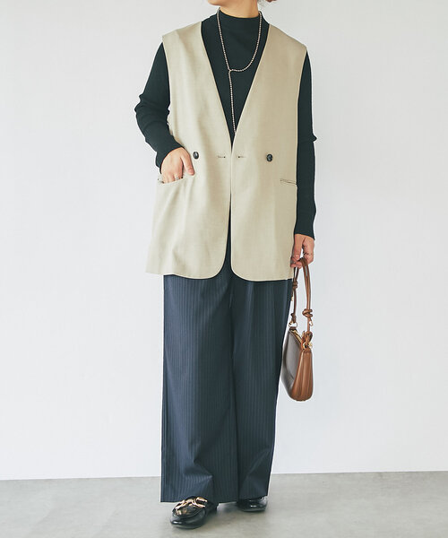 【セール】《MIKI's企画》ハイネック袖ボタンリブニット(ニット/セーター)|un dix cors(アンディコール) 【セール】《MIKI's企画》ハイネック袖ボタンリブニット(ニット/セーター)|un dix cors(アンディコール)