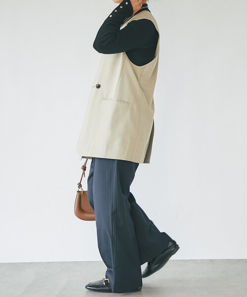 【セール】《MIKI's企画》ハイネック袖ボタンリブニット(ニット/セーター)|un dix cors(アンディコール) 【セール】《MIKI's企画》ハイネック袖ボタンリブニット(ニット/セーター)|un dix cors(アンディコール)