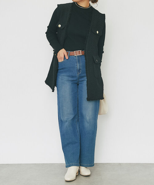 【セール】《MIKI's企画》ハイネック袖ボタンリブニット(ニット/セーター)|un dix cors(アンディコール) 【セール】《MIKI's企画》ハイネック袖ボタンリブニット(ニット/セーター)|un dix cors(アンディコール)