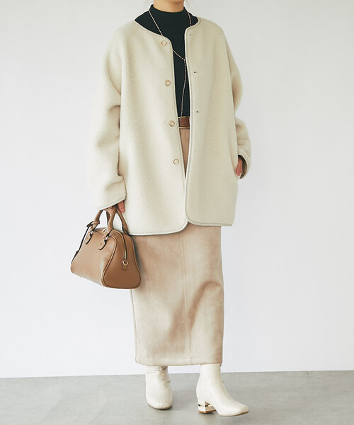 【セール】《MIKI's企画》ハイネック袖ボタンリブニット(ニット/セーター)|un dix cors(アンディコール) 【セール】《MIKI's企画》ハイネック袖ボタンリブニット(ニット/セーター)|un dix cors(アンディコール)