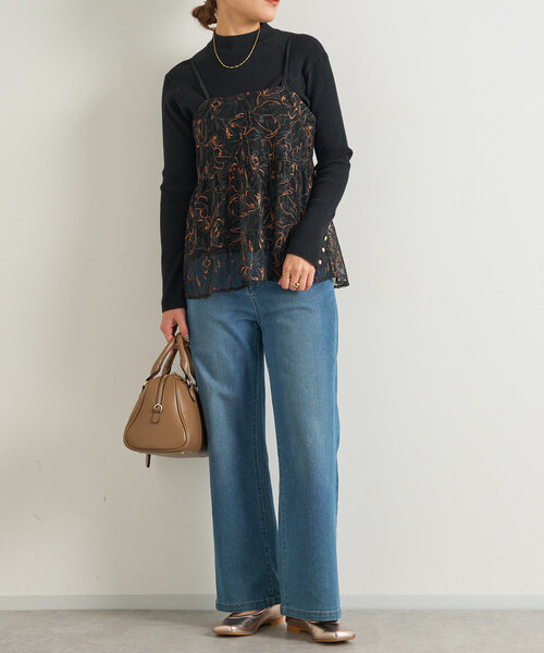 【セール】《MIKI's企画》ハイネック袖ボタンリブニット(ニット/セーター)|un dix cors(アンディコール) 【セール】《MIKI's企画》ハイネック袖ボタンリブニット(ニット/セーター)|un dix cors(アンディコール)