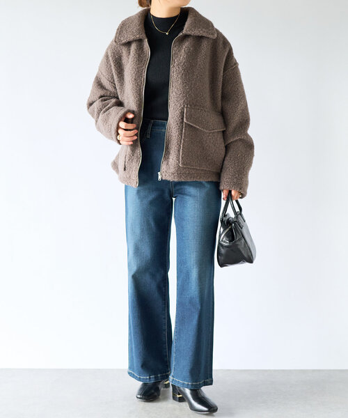 【セール】《MIKI's企画》ハイネック袖ボタンリブニット(ニット/セーター)|un dix cors(アンディコール) 【セール】《MIKI's企画》ハイネック袖ボタンリブニット(ニット/セーター)|un dix cors(アンディコール)