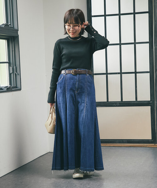 【セール】《MIKI's企画》ハイネック袖ボタンリブニット(ニット/セーター)|un dix cors(アンディコール) 【セール】《MIKI's企画》ハイネック袖ボタンリブニット(ニット/セーター)|un dix cors(アンディコール)