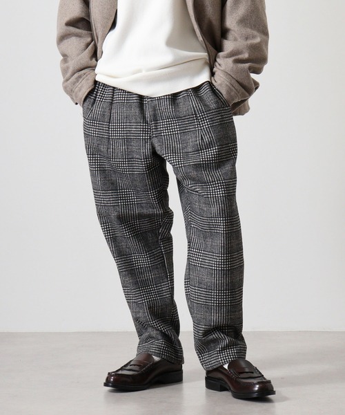 SUGGESTION(サジェッション)の「Melton wide pants / メルトン ワイドパンツ unisex(その他パンツ・メンズ・チェック/ブラック/グレイッシュベージュ・L/M)」の3枚目の写真