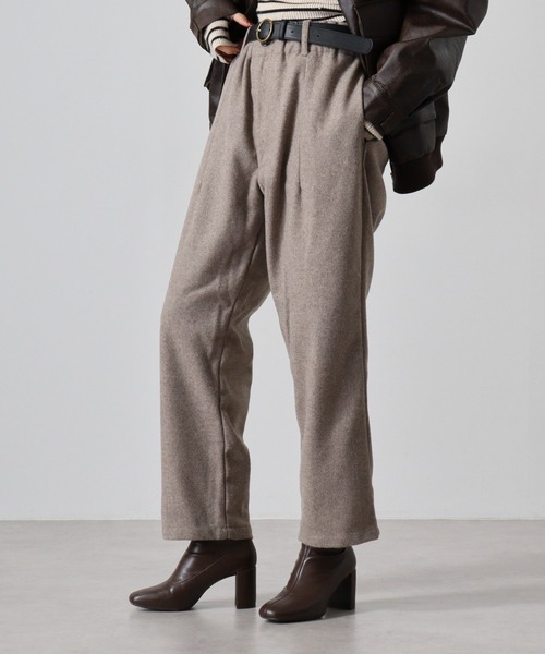 SUGGESTION(サジェッション)の「Melton wide pants / メルトン ワイドパンツ unisex(その他パンツ・メンズ・チェック/ブラック/グレイッシュベージュ・L/M)」の8枚目の写真
