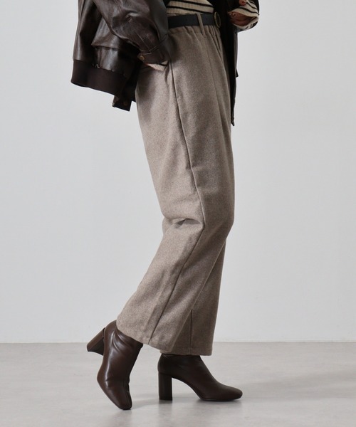 SUGGESTION(サジェッション)の「Melton wide pants / メルトン ワイドパンツ unisex(その他パンツ・メンズ・チェック/ブラック/グレイッシュベージュ・L/M)」の10枚目の写真