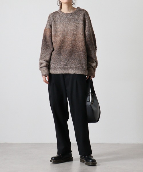 SUGGESTION(サジェッション)の「Melton wide pants / メルトン ワイドパンツ unisex(その他パンツ・メンズ・チェック/ブラック/グレイッシュベージュ・L/M)」の7枚目の写真